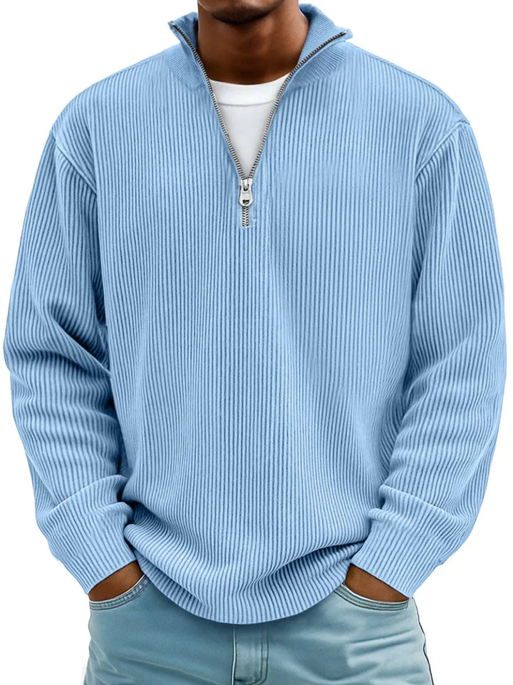 Rowan – Men’s Half-Zip Ribbed Knit Sweater