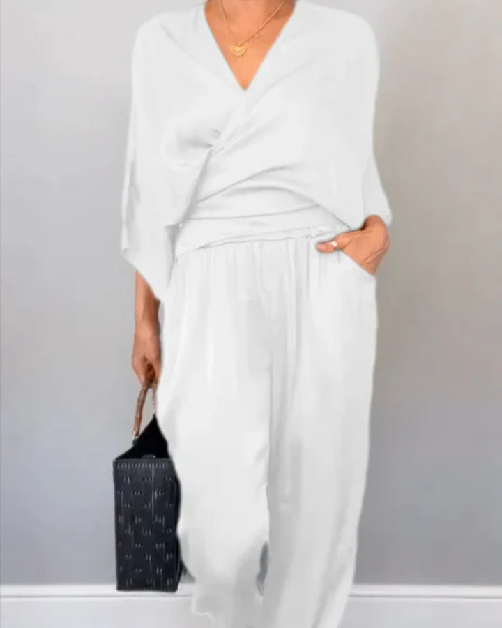 PAULA - WRAP TOP AND PANTS SET