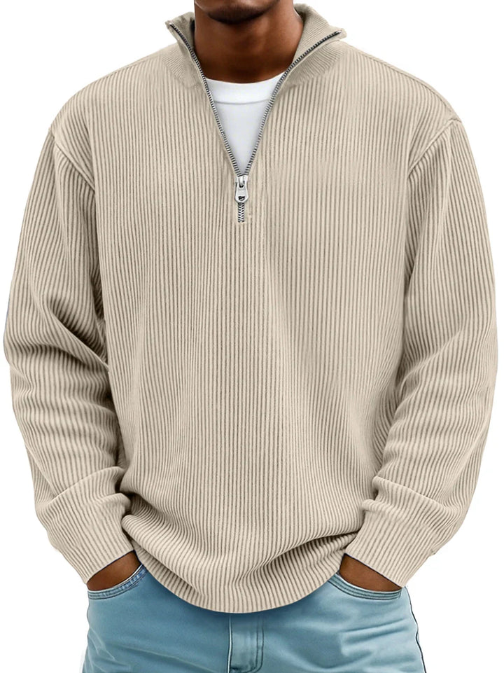 Rowan – Men’s Half-Zip Ribbed Knit Sweater