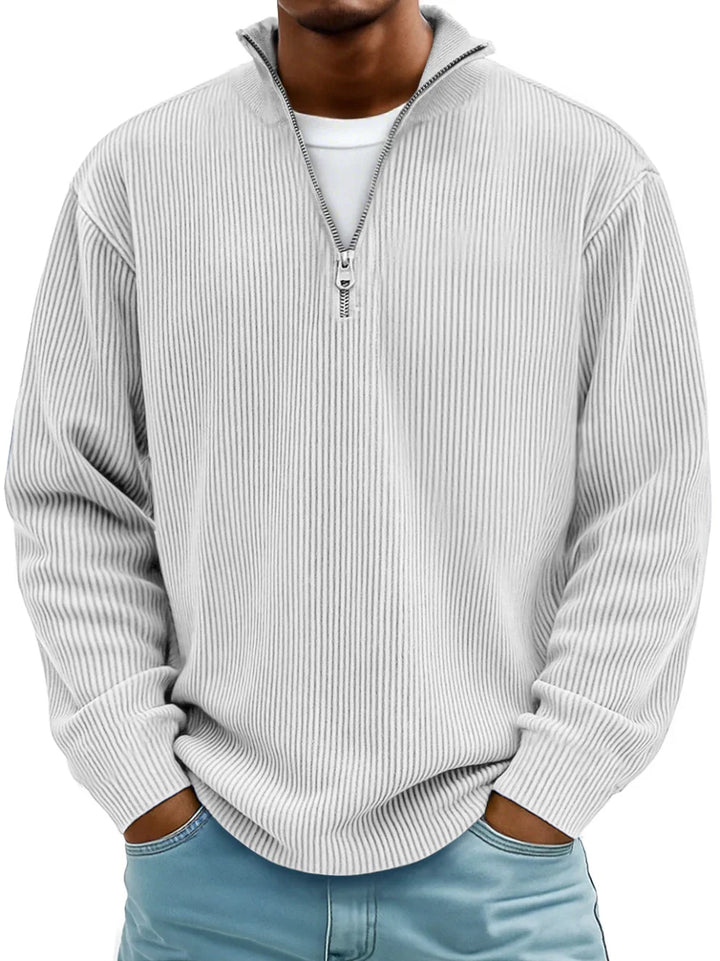 Rowan – Men’s Half-Zip Ribbed Knit Sweater