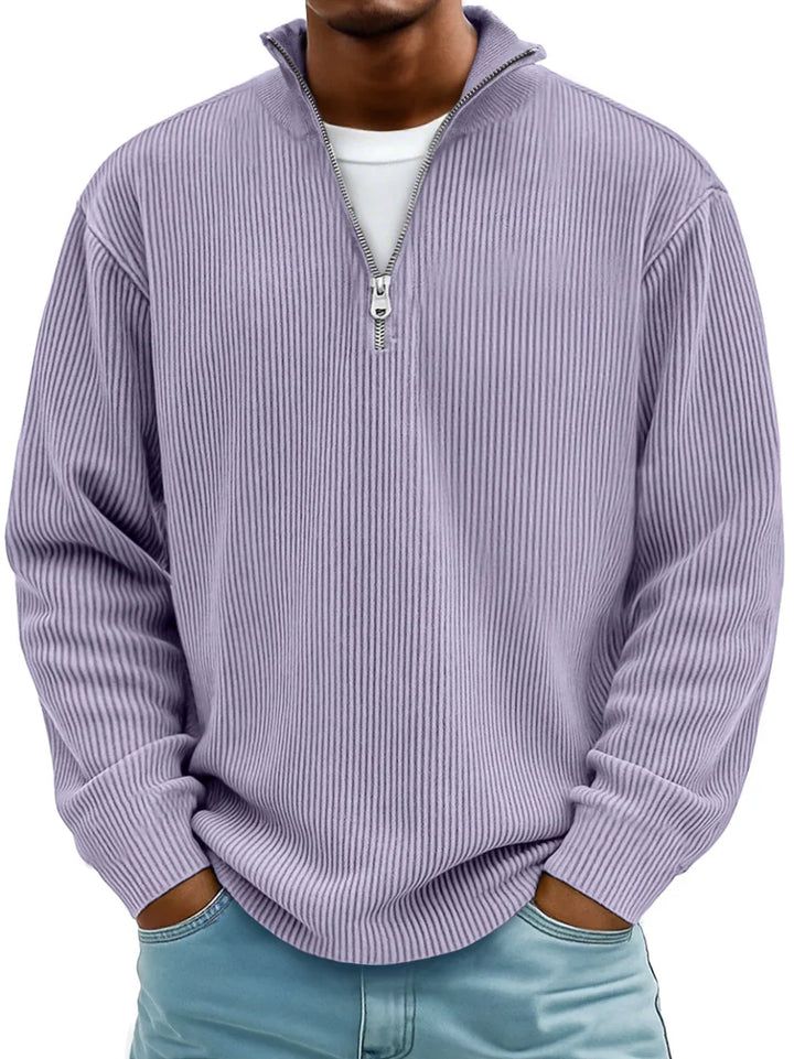Rowan – Men’s Half-Zip Ribbed Knit Sweater