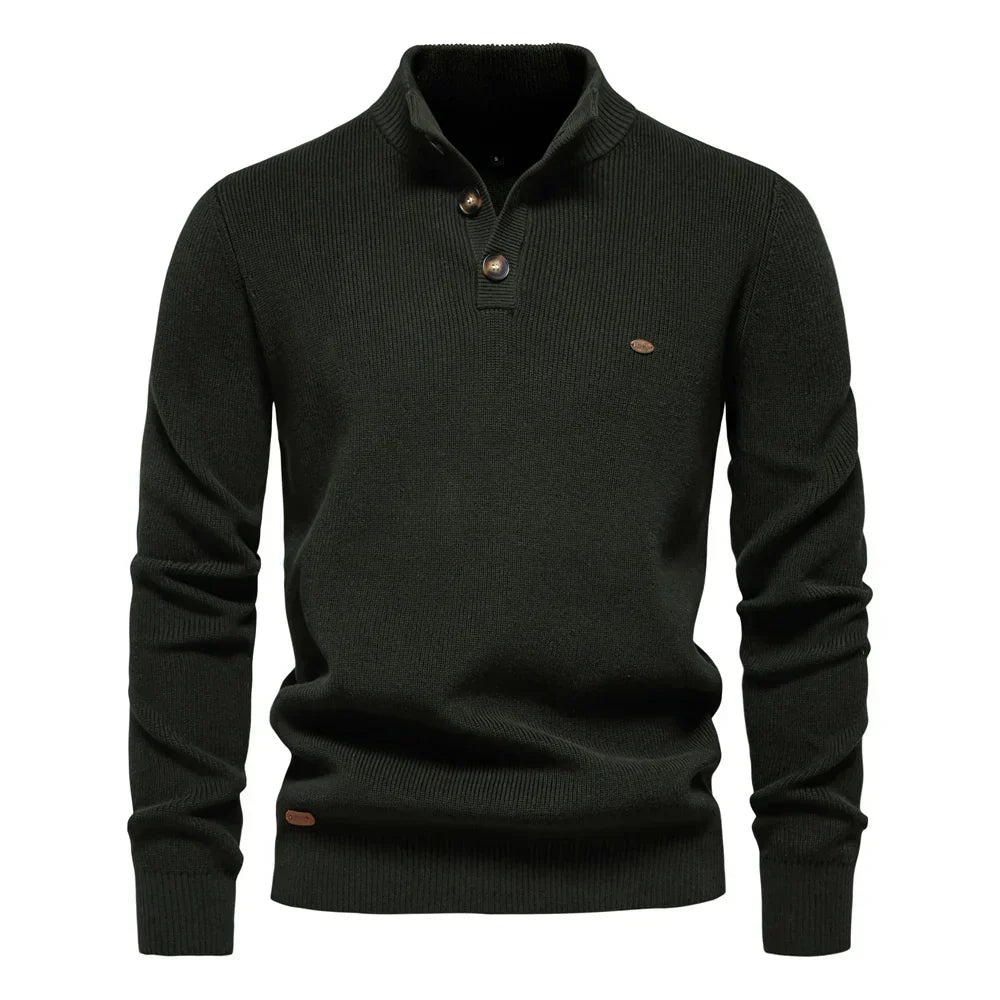James - Men's Sweater with Button Design