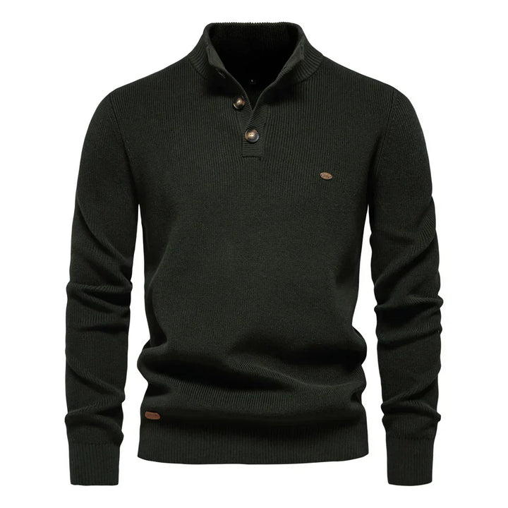 James - Men's Sweater with Button Design