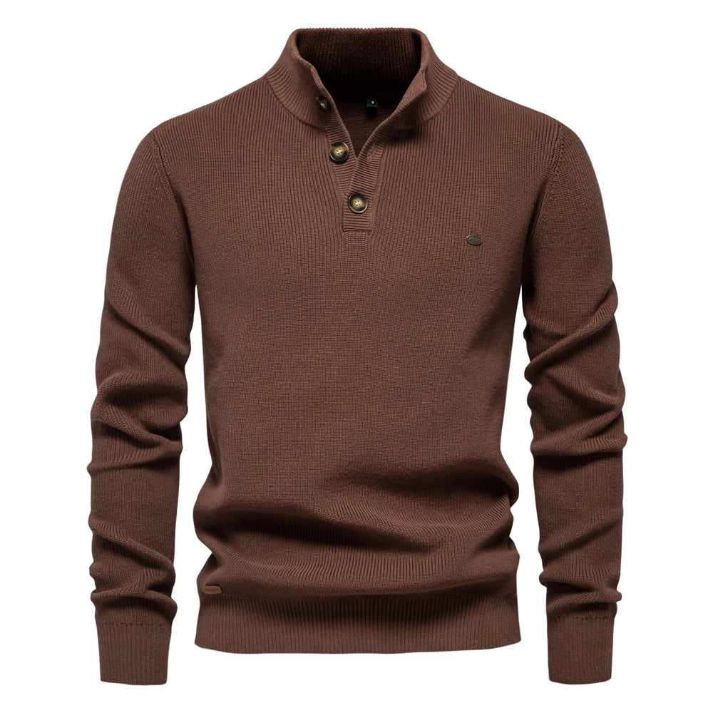 James - Men's Sweater with Button Design