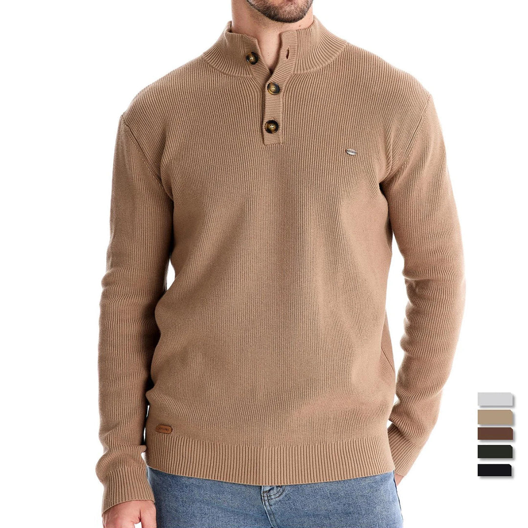 James - Men's Sweater with Button Design