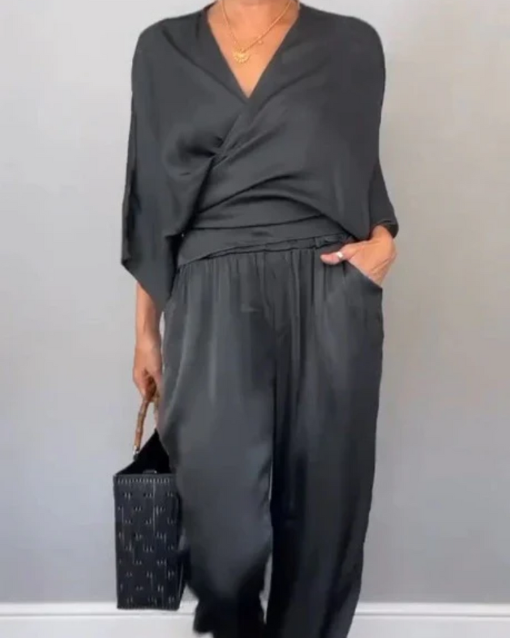 PAULA - WRAP TOP AND PANTS SET