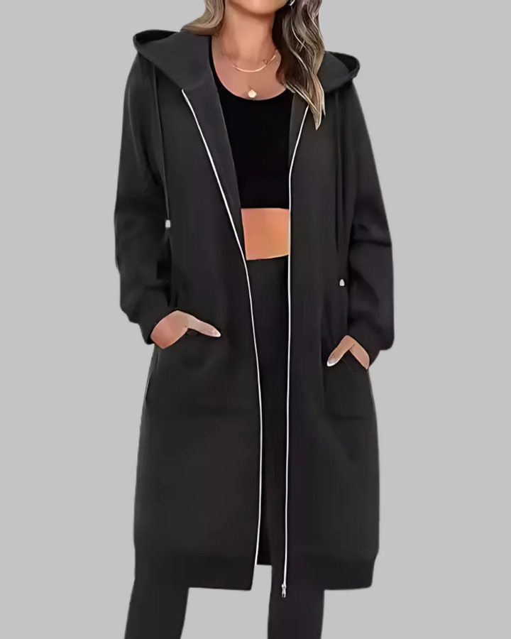 GUIOMAR - Casual Zip Up Oversized Long Jacket