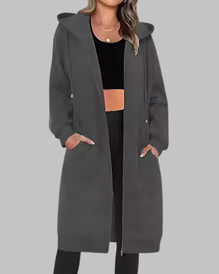 GUIOMAR - Casual Zip Up Oversized Long Jacket