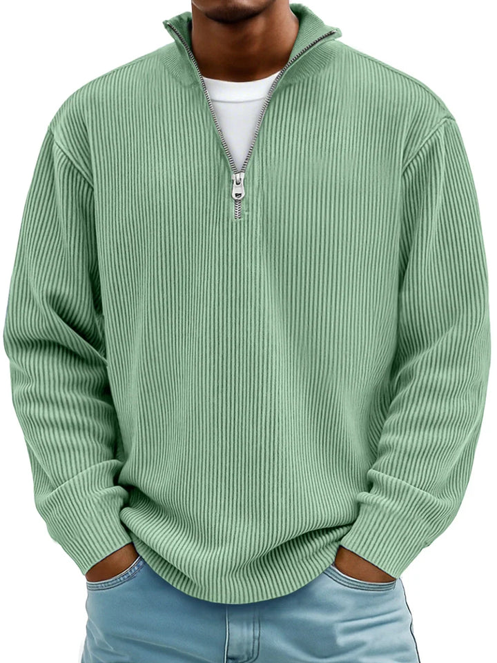 Rowan – Men’s Half-Zip Ribbed Knit Sweater