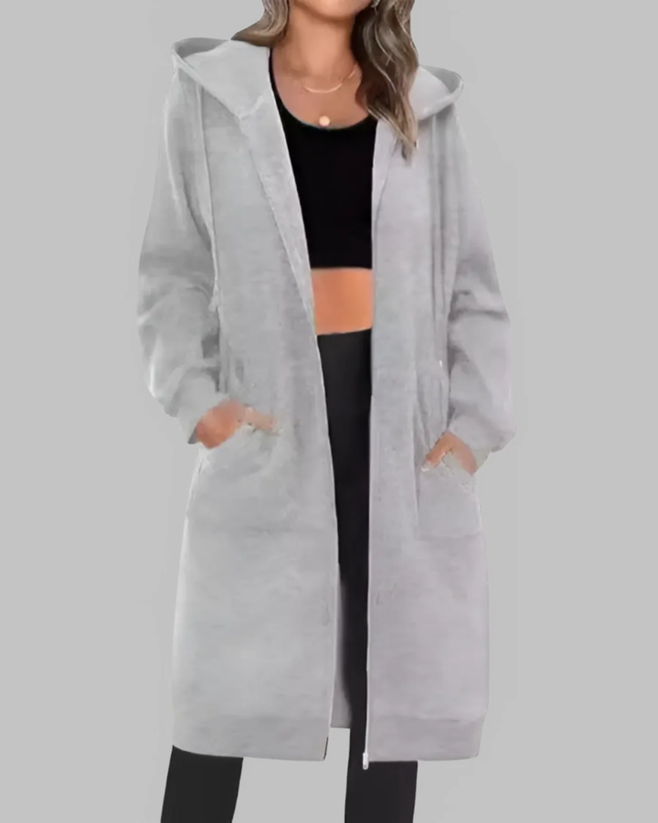 GUIOMAR - Casual Zip Up Oversized Long Jacket