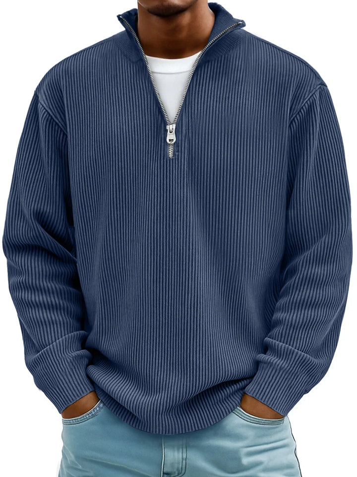 Rowan – Men’s Half-Zip Ribbed Knit Sweater