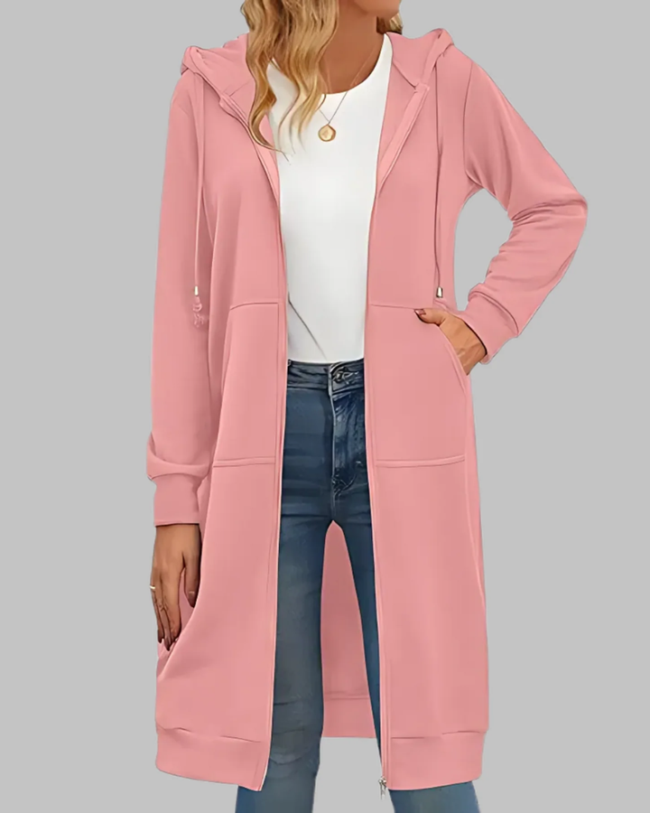 GUIOMAR - Casual Zip Up Oversized Long Jacket