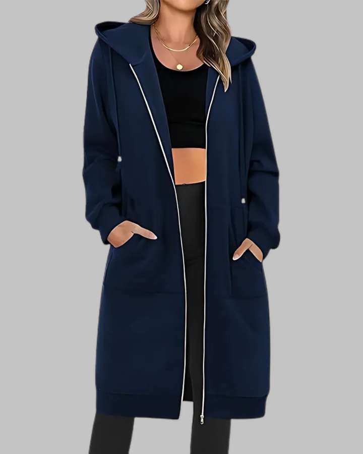 GUIOMAR - Casual Zip Up Oversized Long Jacket