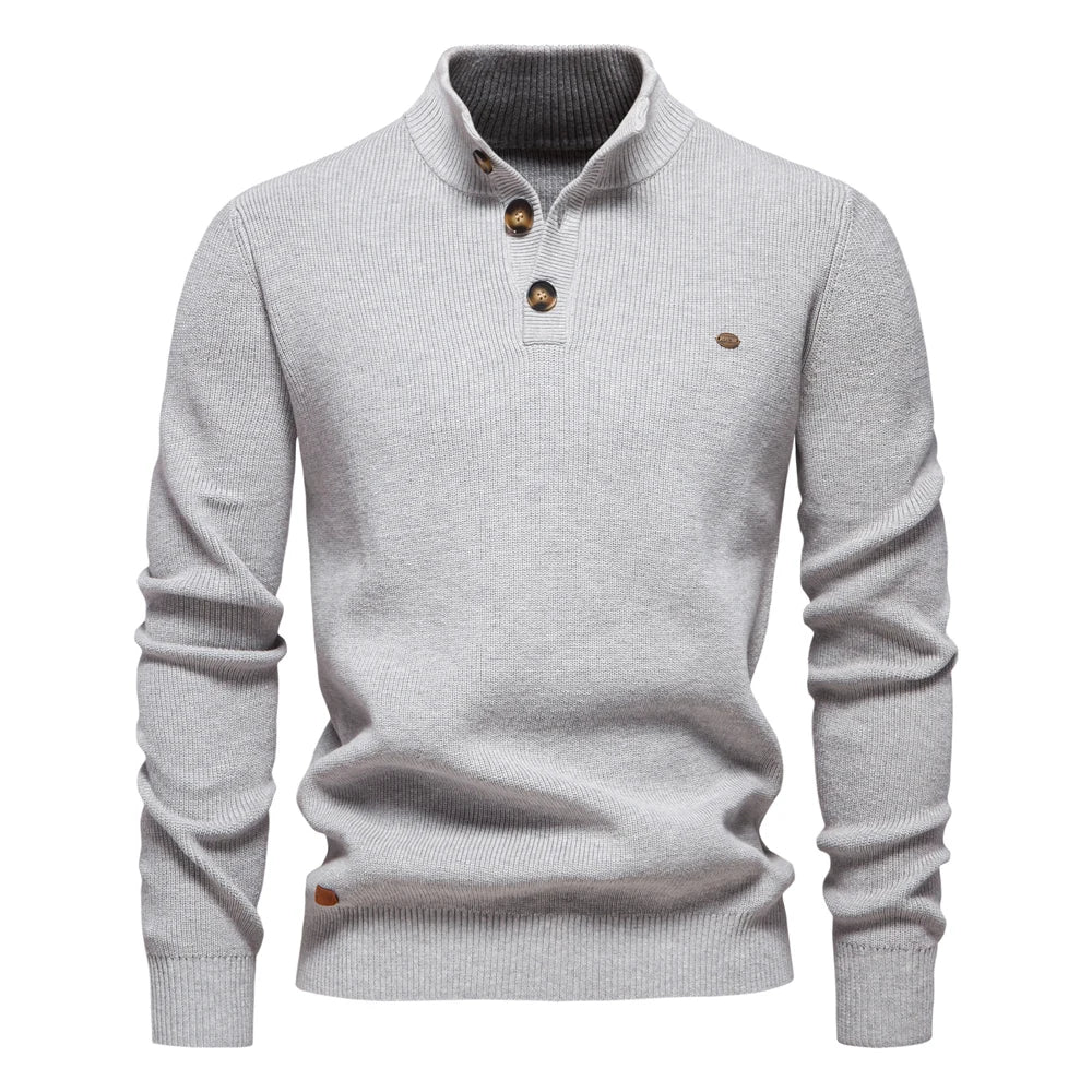 James - Men's Sweater with Button Design