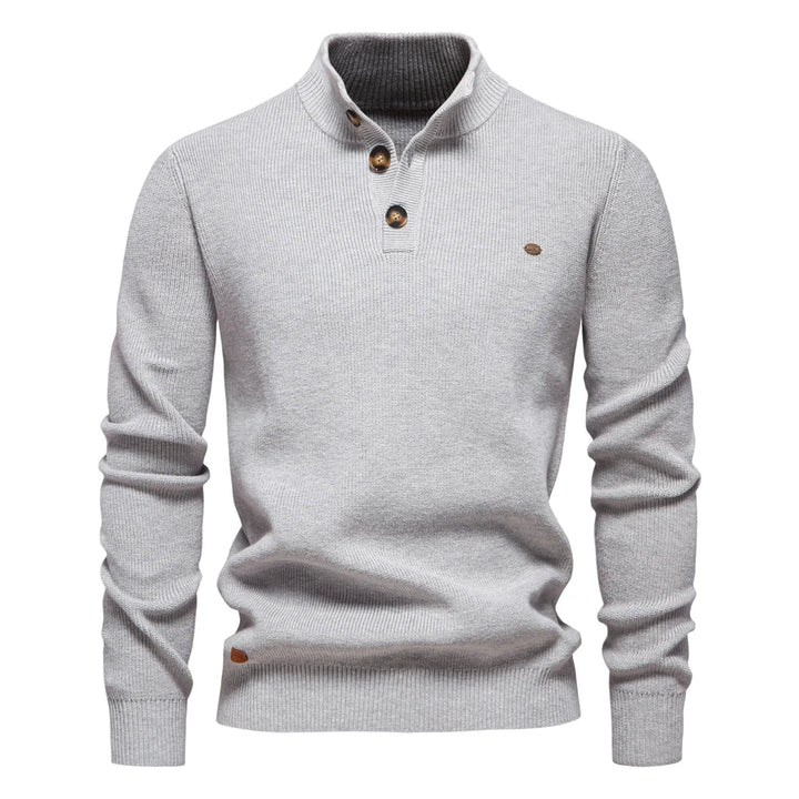 James - Men's Sweater with Button Design