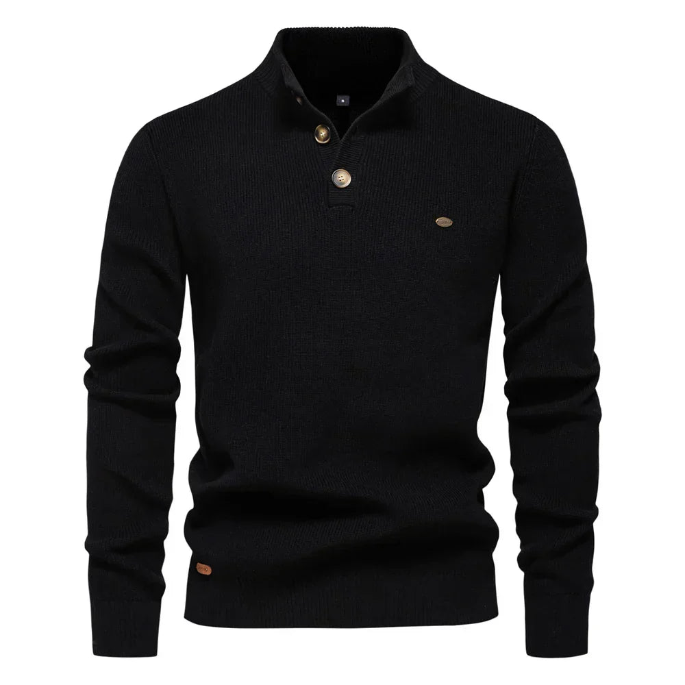 James - Men's Sweater with Button Design