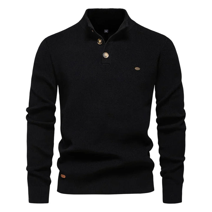 James - Men's Sweater with Button Design