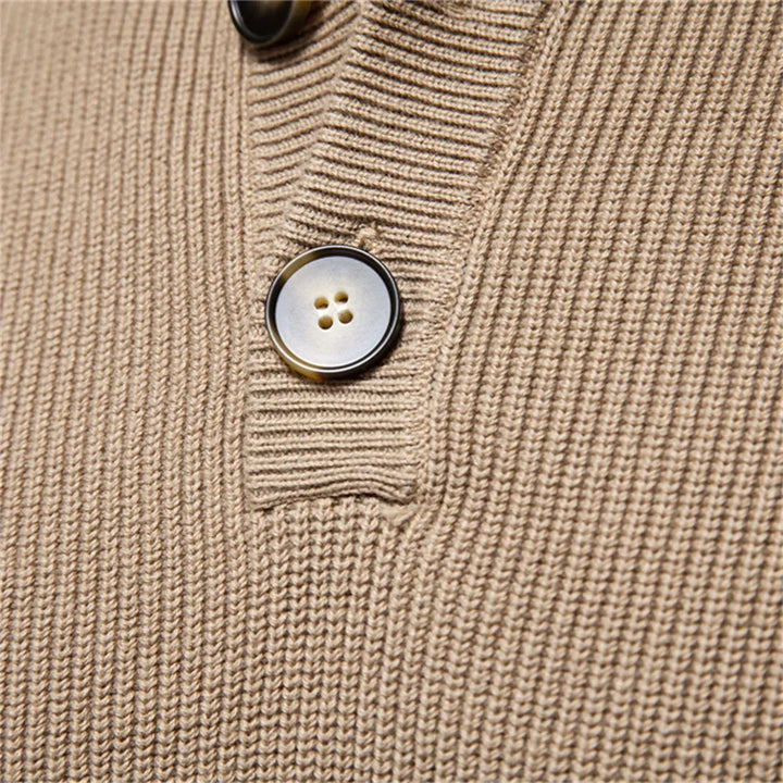 James - Men's Sweater with Button Design