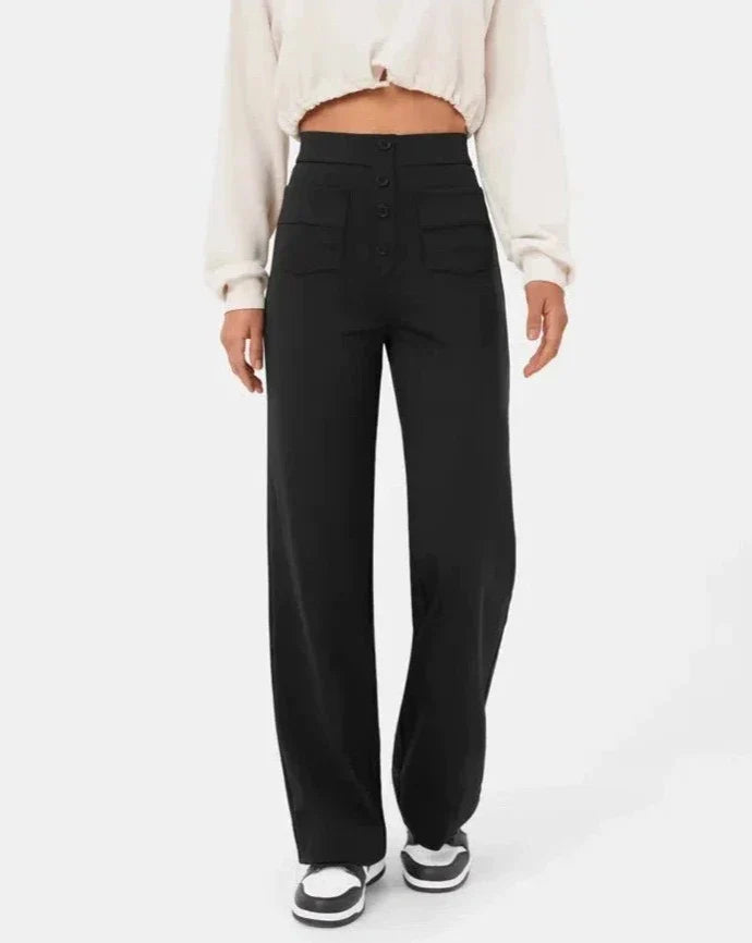 ANDY - High-waisted elastic casual pants